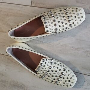HALOGEN KAYLEE STUDDED PATENT LEATHER LOAFERS